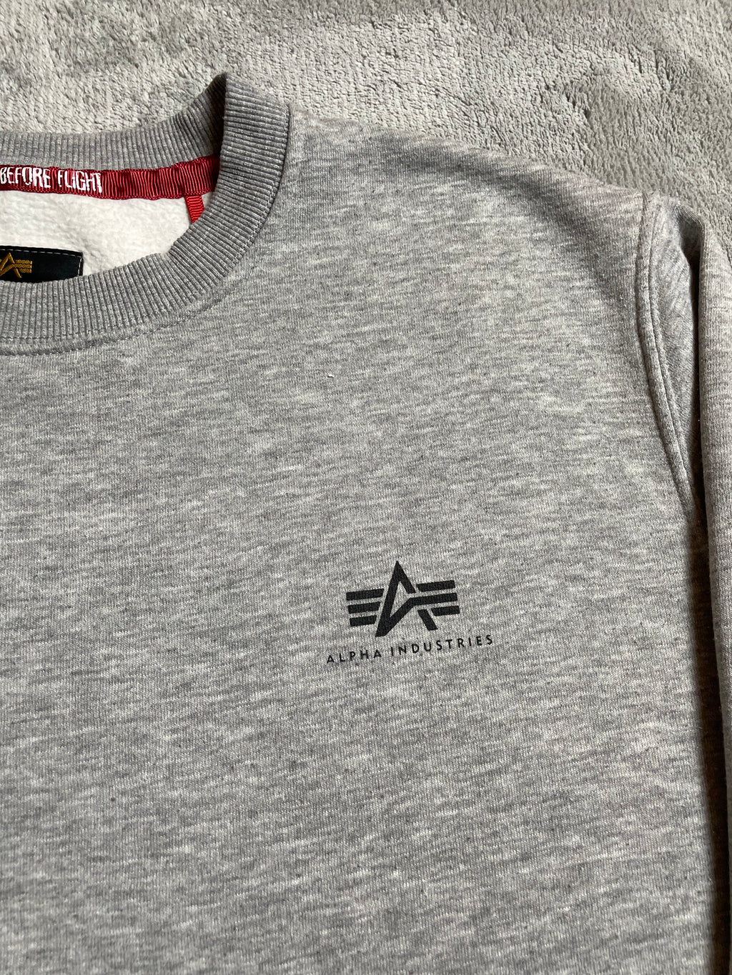 Alpha Industries Sweatshirt in hellgrau - Gr. L