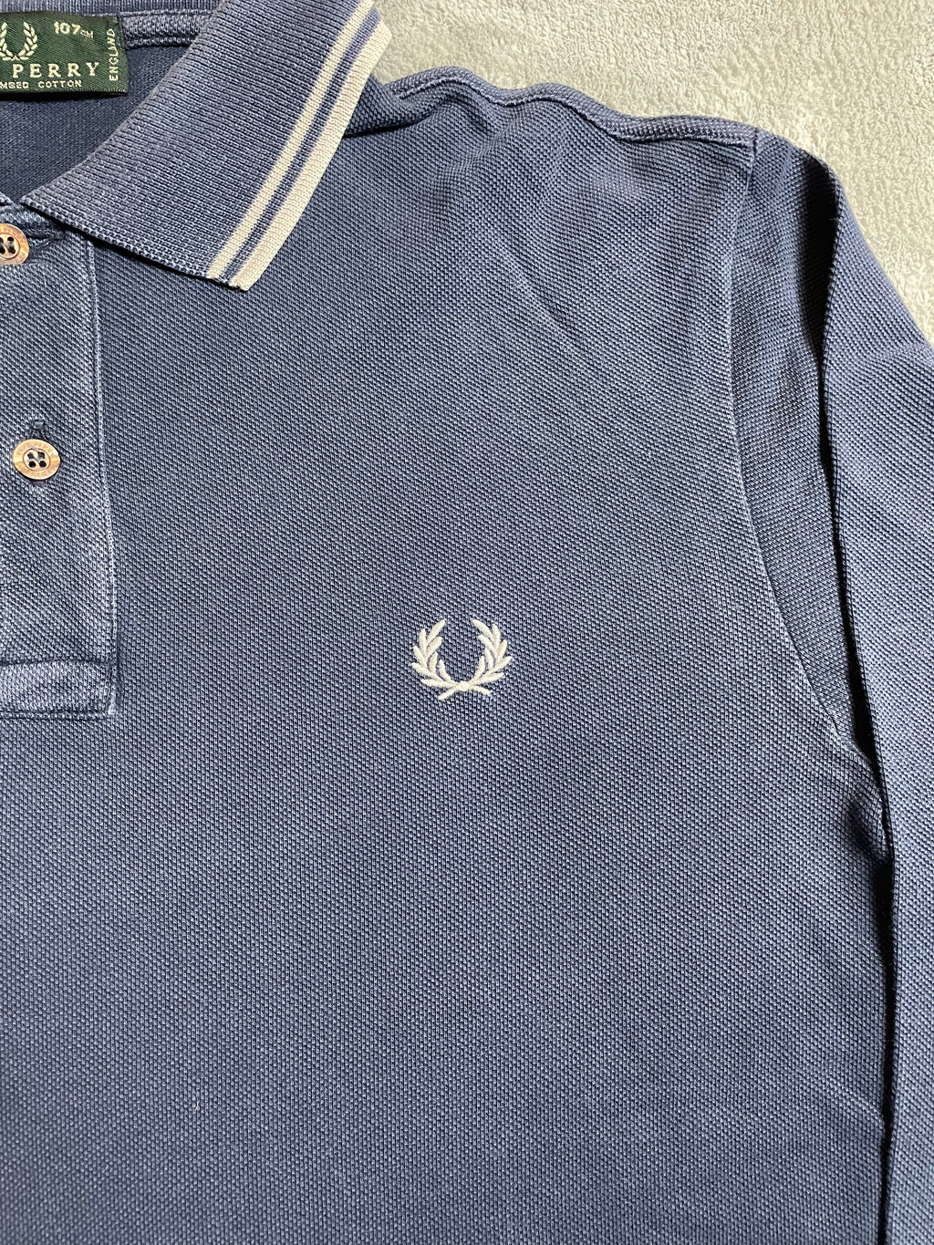 Fred Perry Langarm Polohemd in Marineblau - Gr. M