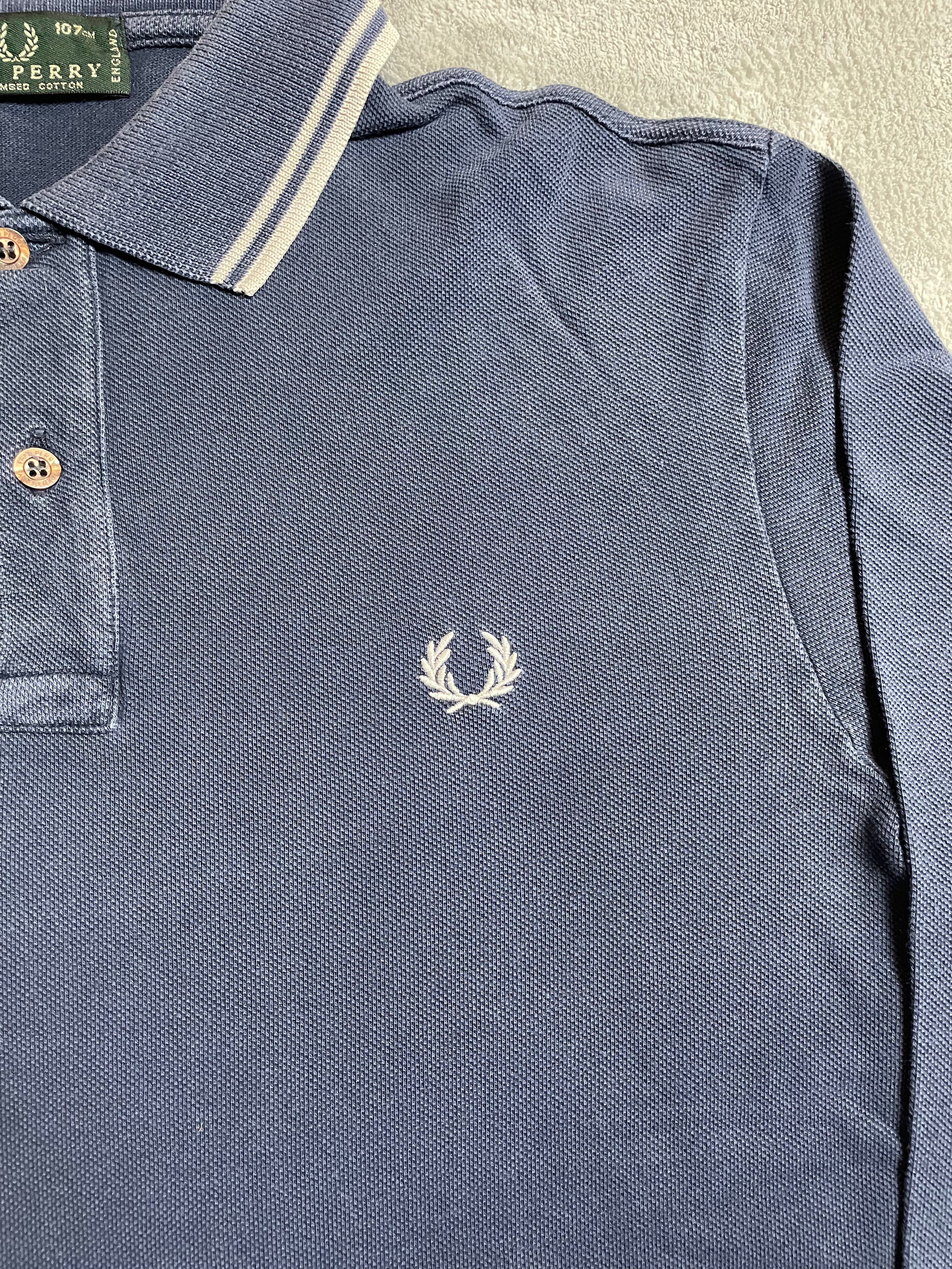 Fred Perry Langarm Polohemd in Marineblau - Gr. M