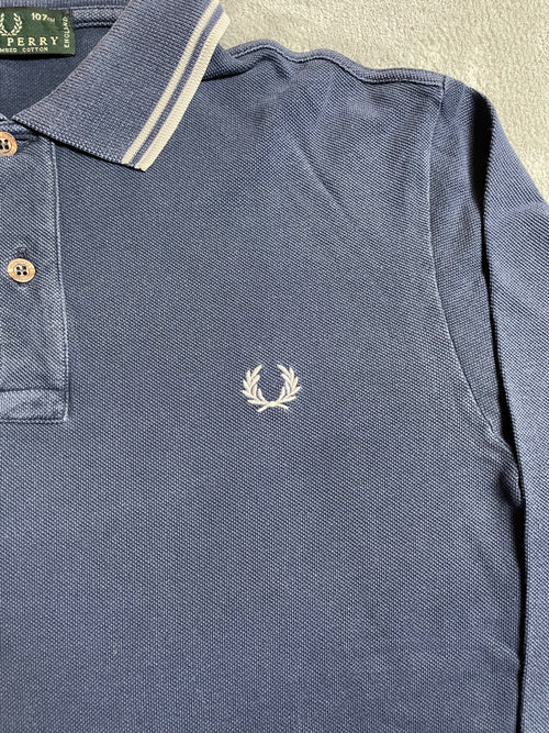 Fred Perry Langarm Polohemd in Marineblau - Gr. M