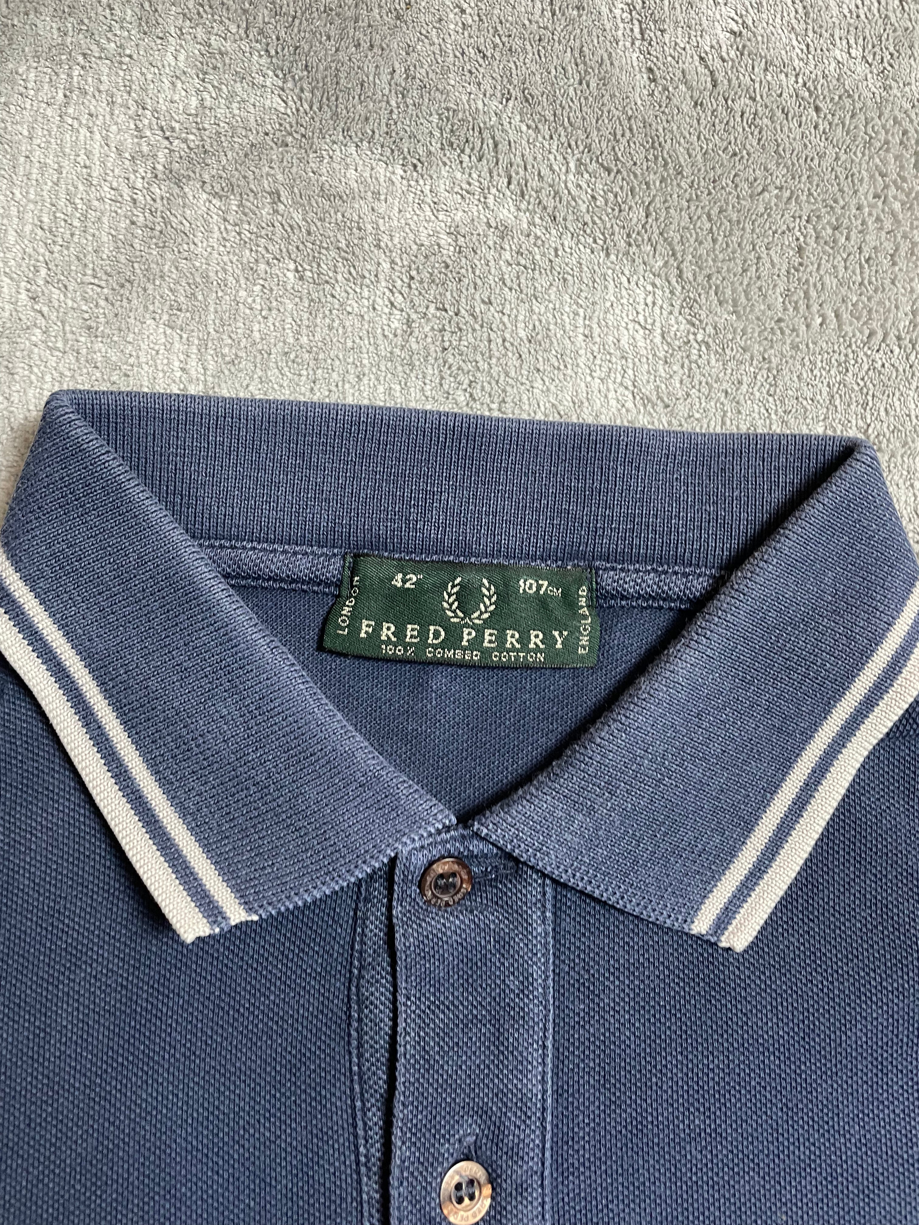 Fred Perry Langarm Polohemd in Marineblau - Gr. M