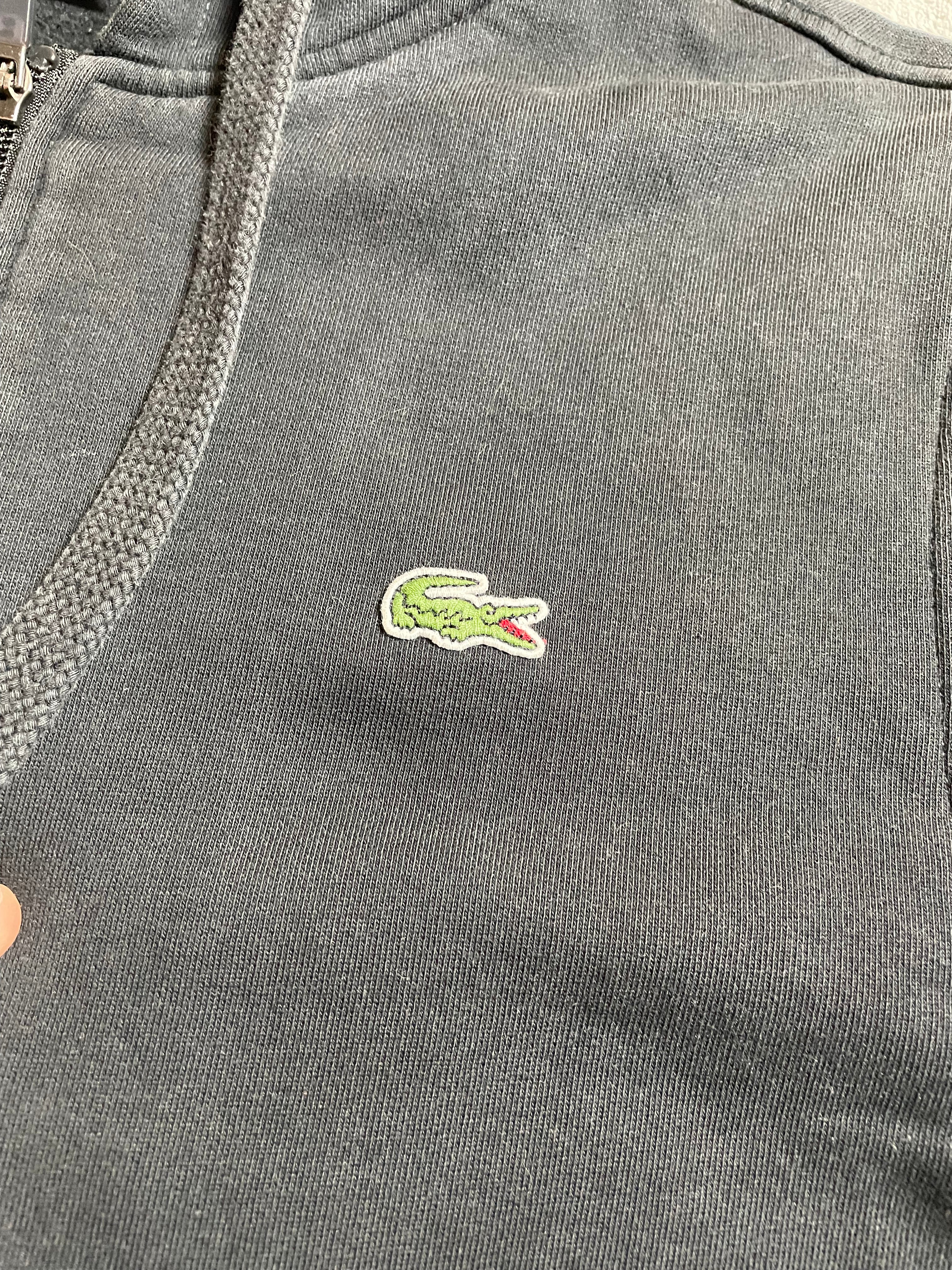 Lacoste Strickjacke mit Kapuze in schwarz - Gr. M