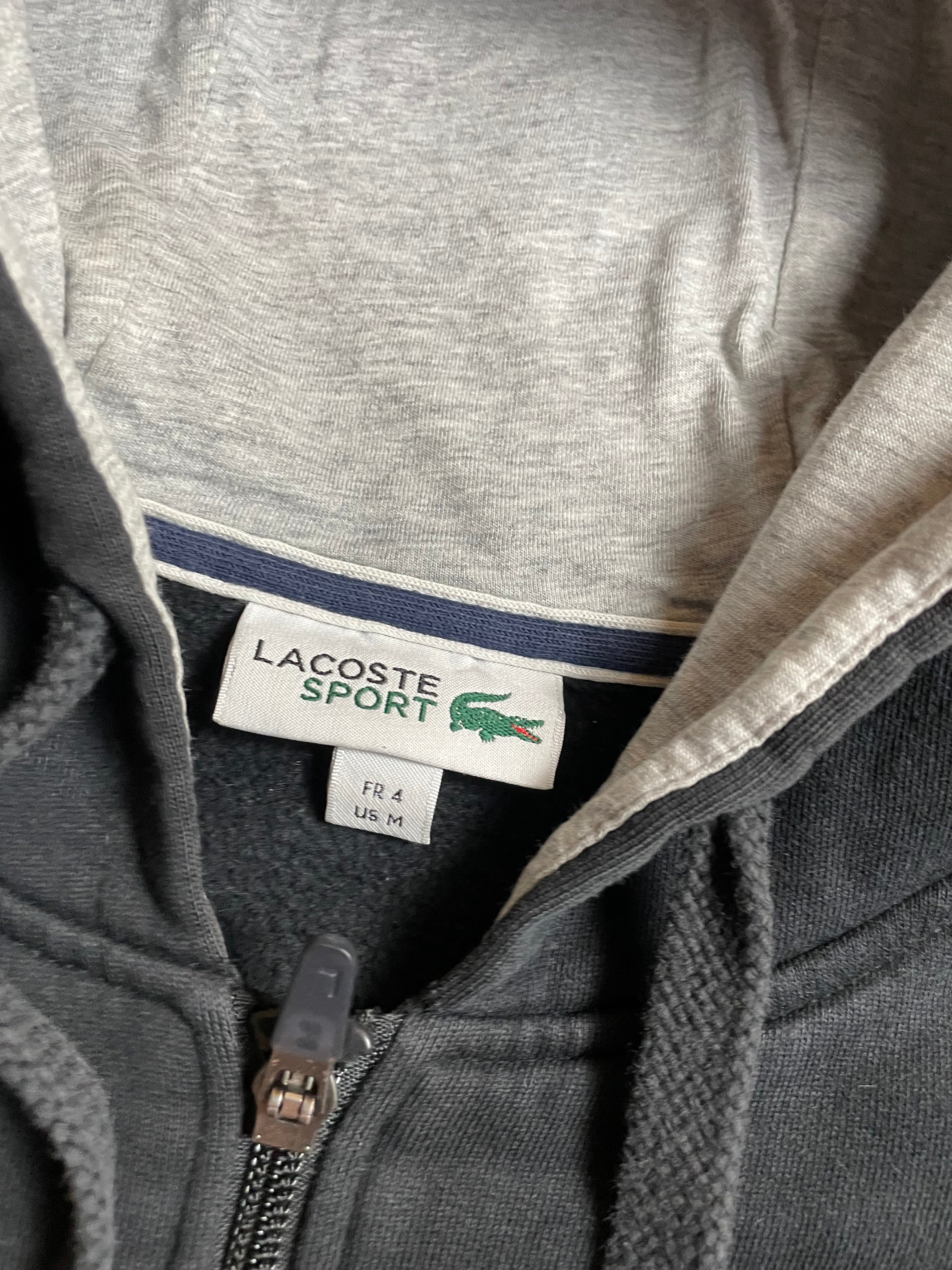 Lacoste Strickjacke mit Kapuze in schwarz - Gr. M
