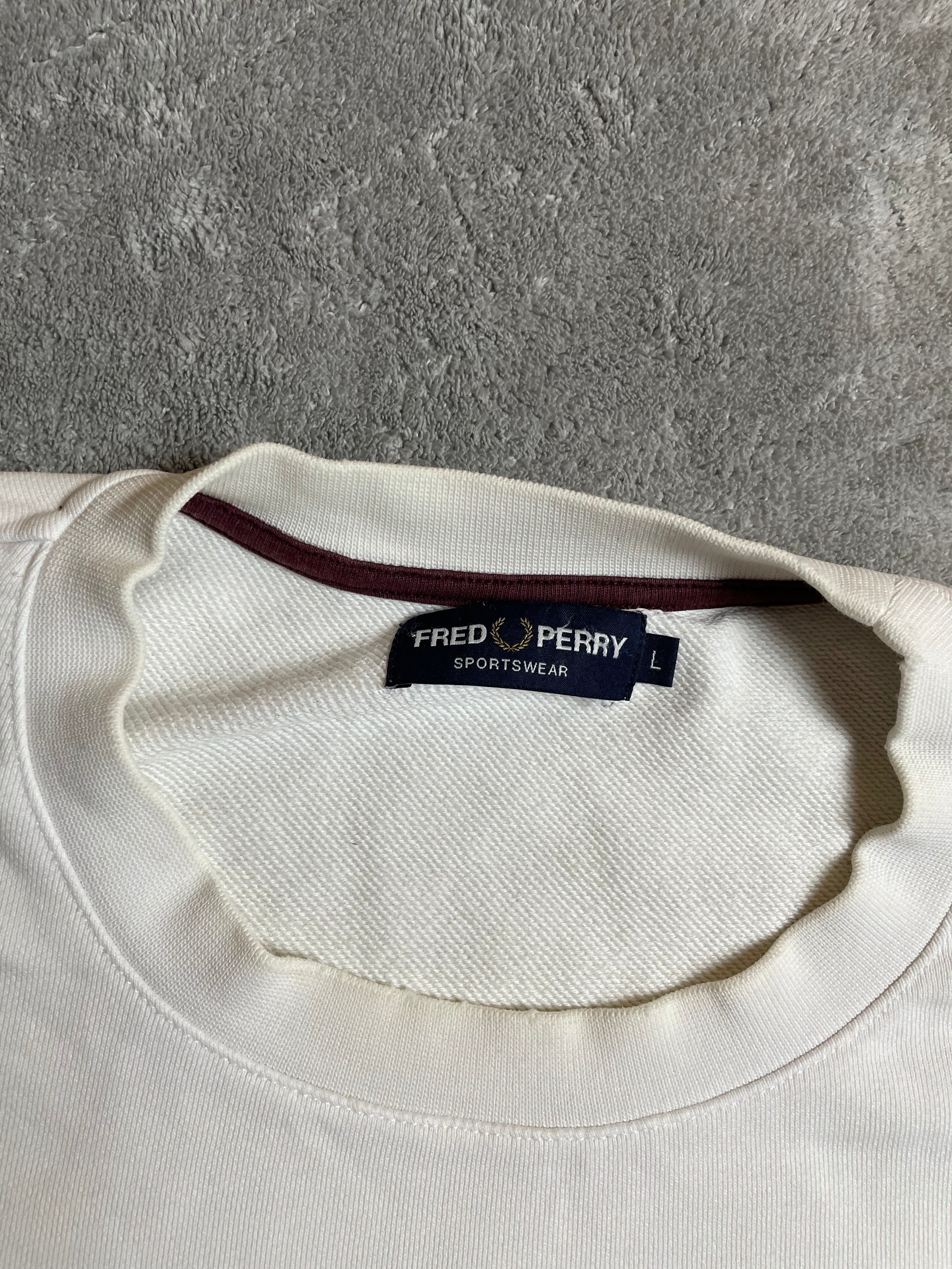 Fred Perry Sweatshirt in weiß, Marineblau - Gr. L