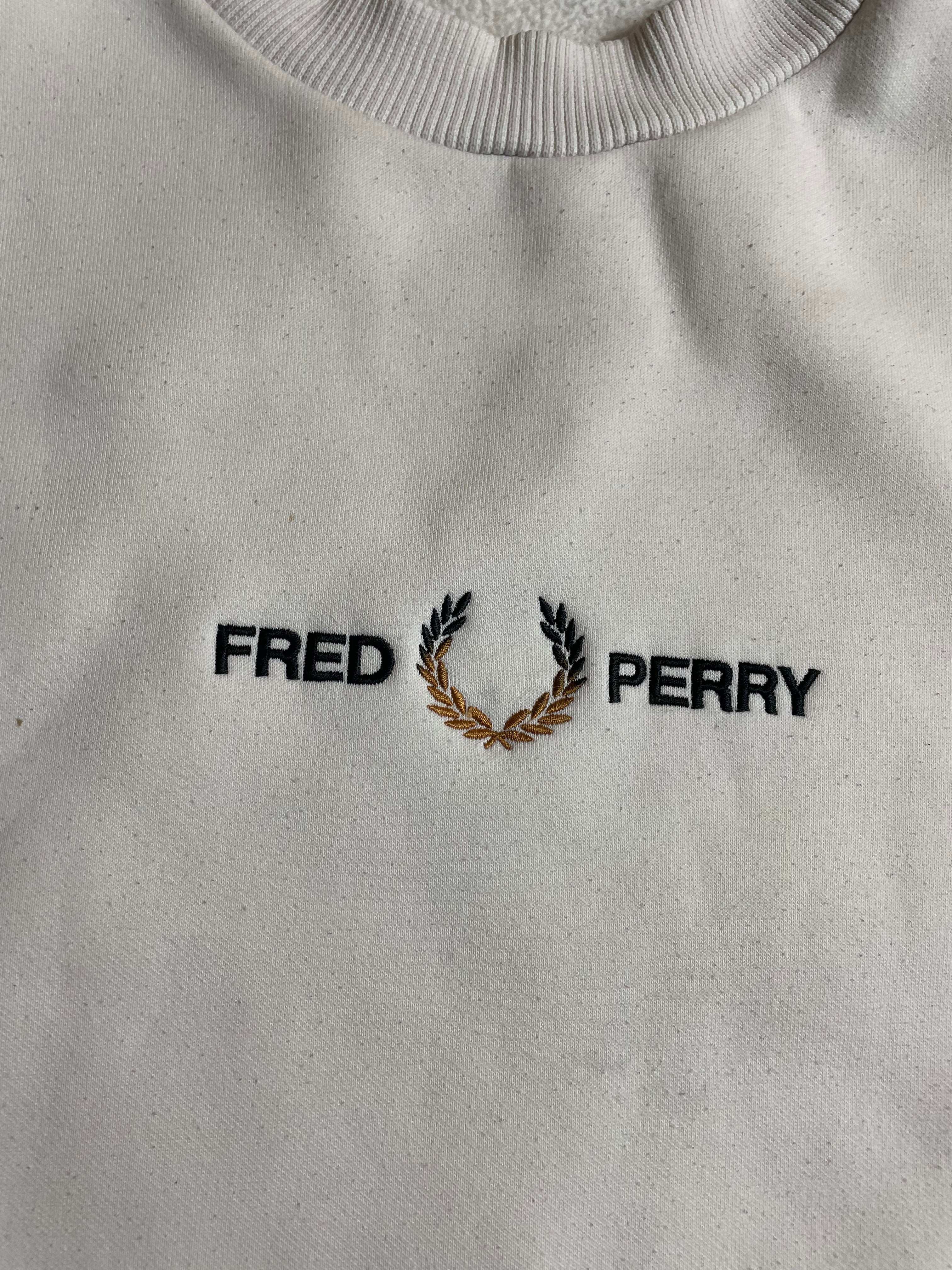 Fred Perry Taped Sweater in weiß, creme - Gr. S