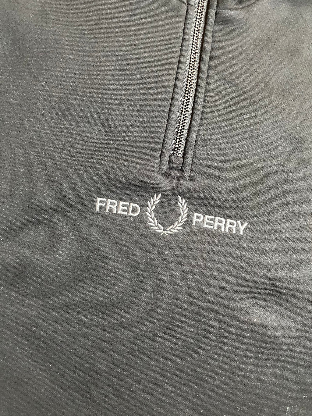 Fred Perry Halfzip Sweater in Schwarz - Gr. XS