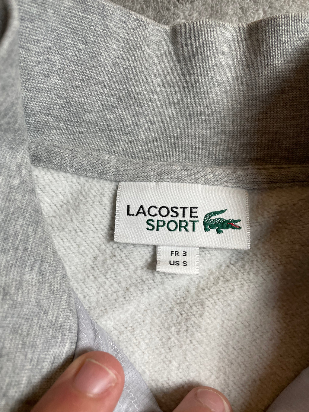 Lacoste Zipper in hellgrau - Gr. S