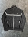 Fred Perry Trainingsjacke in schwarz, weiß - Gr. S