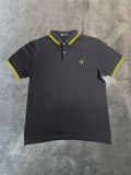 Fred Perry Poloshirt in schwarz, gelb - Gr. L